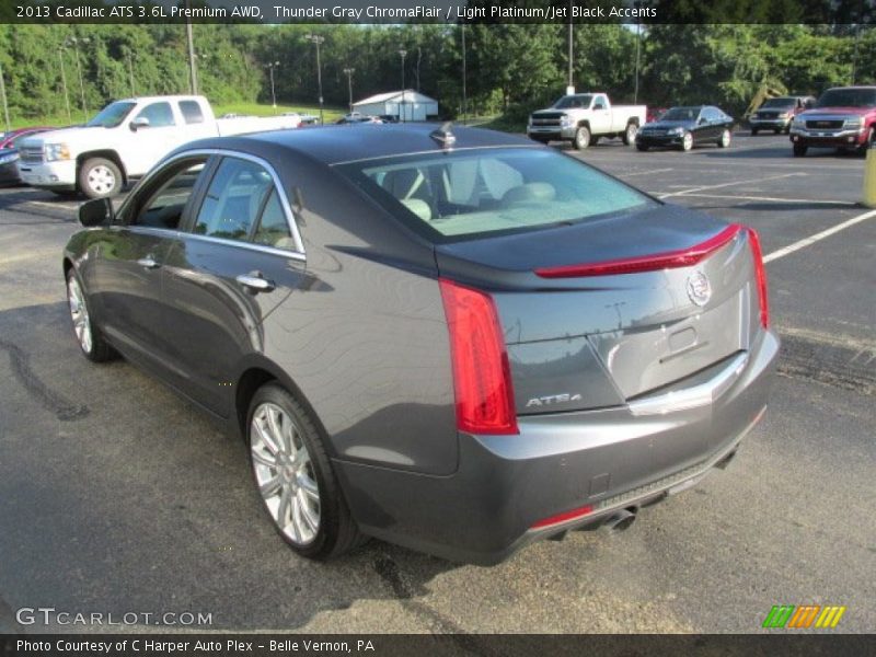 Thunder Gray ChromaFlair / Light Platinum/Jet Black Accents 2013 Cadillac ATS 3.6L Premium AWD