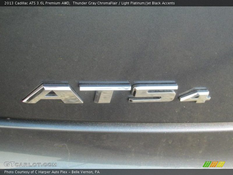 Thunder Gray ChromaFlair / Light Platinum/Jet Black Accents 2013 Cadillac ATS 3.6L Premium AWD