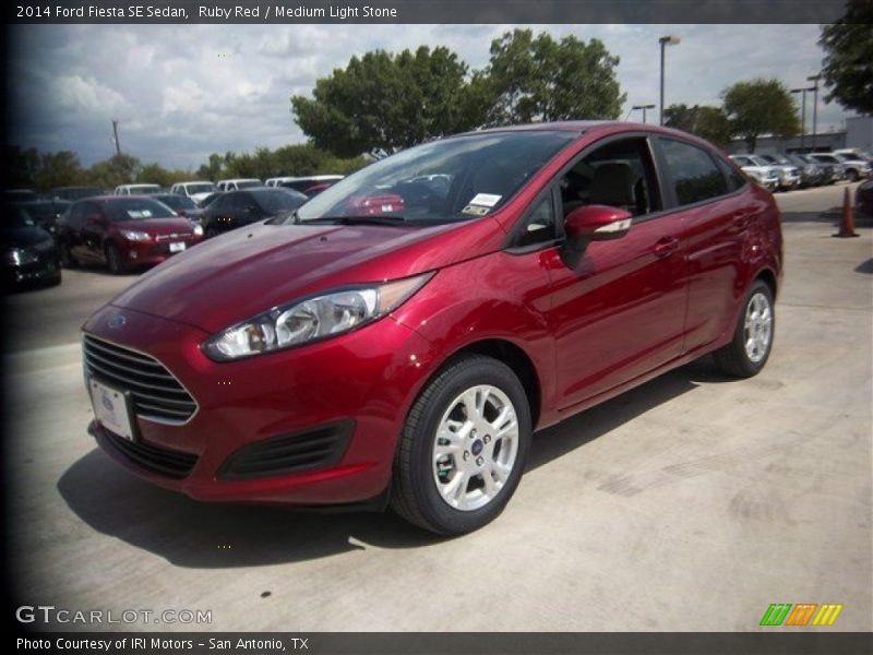 Ruby Red / Medium Light Stone 2014 Ford Fiesta SE Sedan