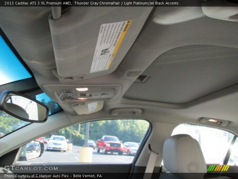 Thunder Gray ChromaFlair / Light Platinum/Jet Black Accents 2013 Cadillac ATS 3.6L Premium AWD