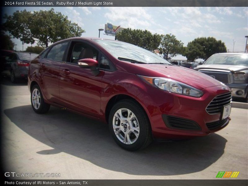Ruby Red / Medium Light Stone 2014 Ford Fiesta SE Sedan