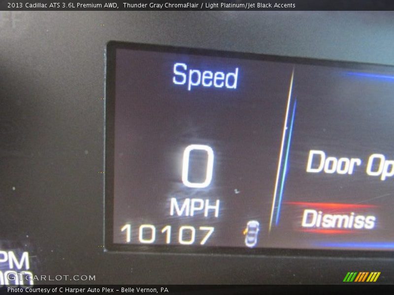 Thunder Gray ChromaFlair / Light Platinum/Jet Black Accents 2013 Cadillac ATS 3.6L Premium AWD