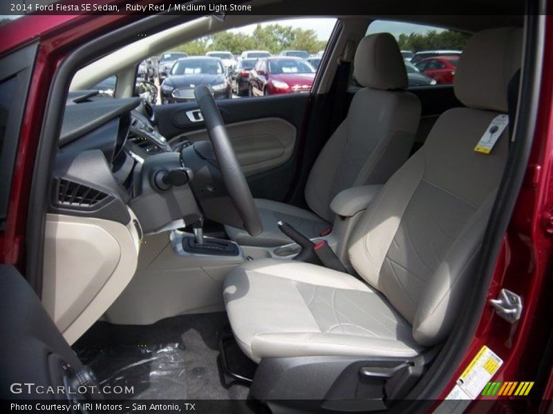 Ruby Red / Medium Light Stone 2014 Ford Fiesta SE Sedan