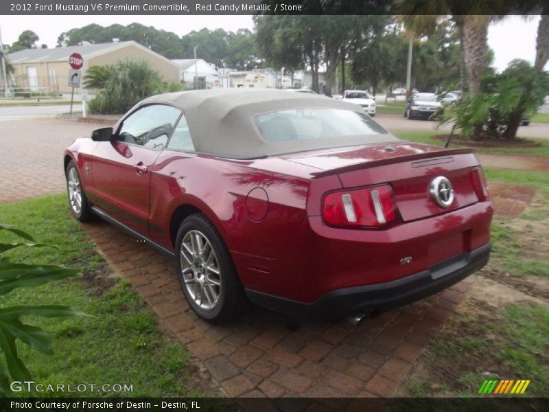 Red Candy Metallic / Stone 2012 Ford Mustang V6 Premium Convertible
