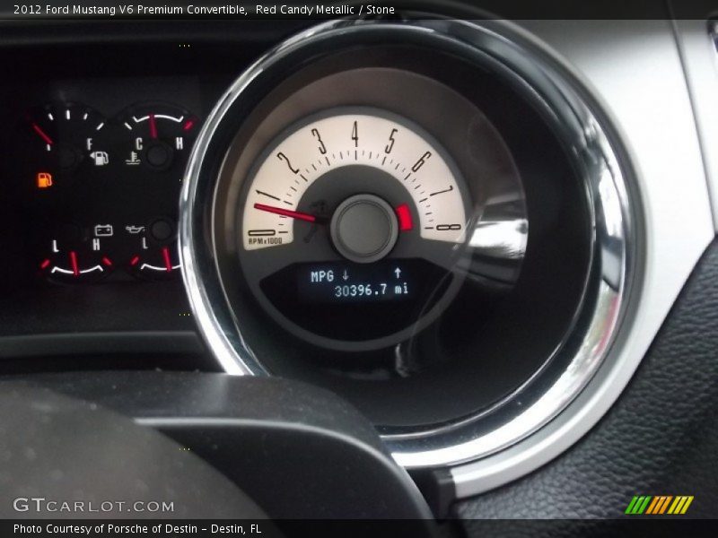 Red Candy Metallic / Stone 2012 Ford Mustang V6 Premium Convertible