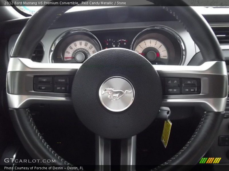 Red Candy Metallic / Stone 2012 Ford Mustang V6 Premium Convertible