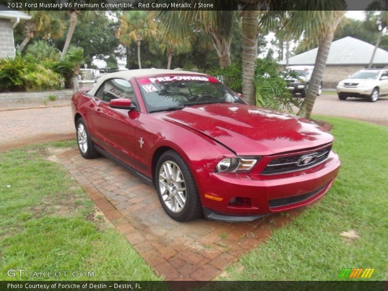 Red Candy Metallic / Stone 2012 Ford Mustang V6 Premium Convertible