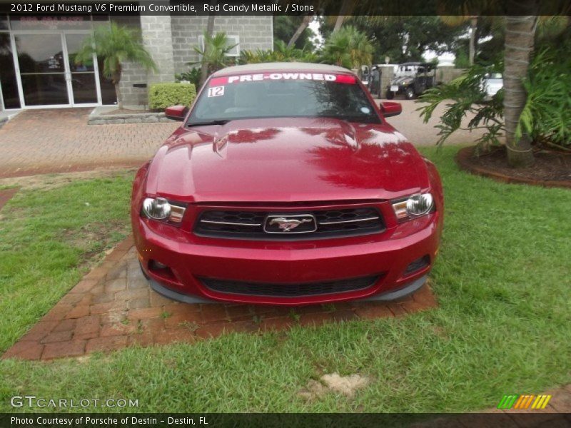 Red Candy Metallic / Stone 2012 Ford Mustang V6 Premium Convertible