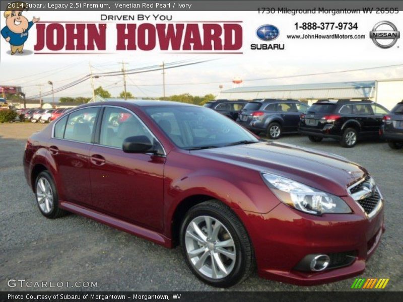 Venetian Red Pearl / Ivory 2014 Subaru Legacy 2.5i Premium