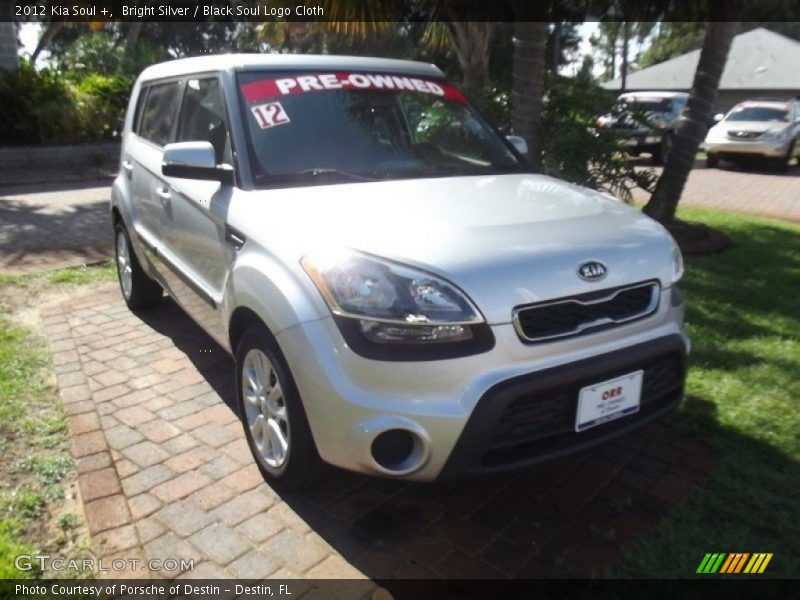 Bright Silver / Black Soul Logo Cloth 2012 Kia Soul +
