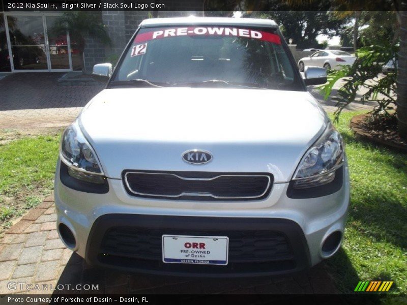 Bright Silver / Black Soul Logo Cloth 2012 Kia Soul +