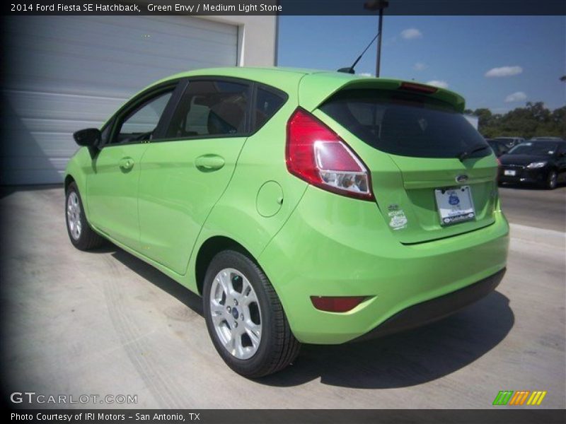 Green Envy / Medium Light Stone 2014 Ford Fiesta SE Hatchback
