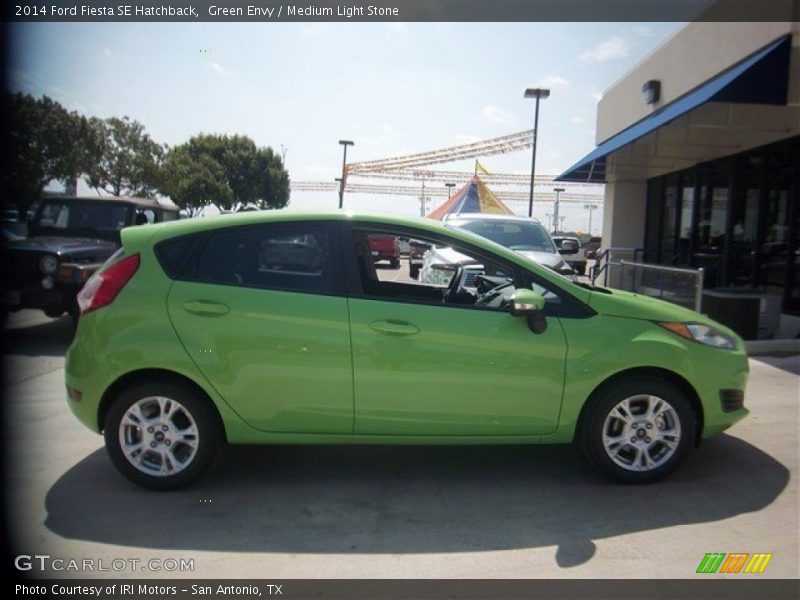 Green Envy / Medium Light Stone 2014 Ford Fiesta SE Hatchback
