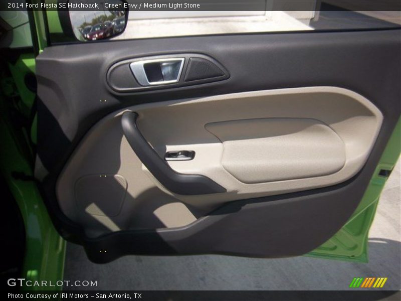 Green Envy / Medium Light Stone 2014 Ford Fiesta SE Hatchback