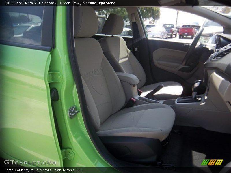 Green Envy / Medium Light Stone 2014 Ford Fiesta SE Hatchback
