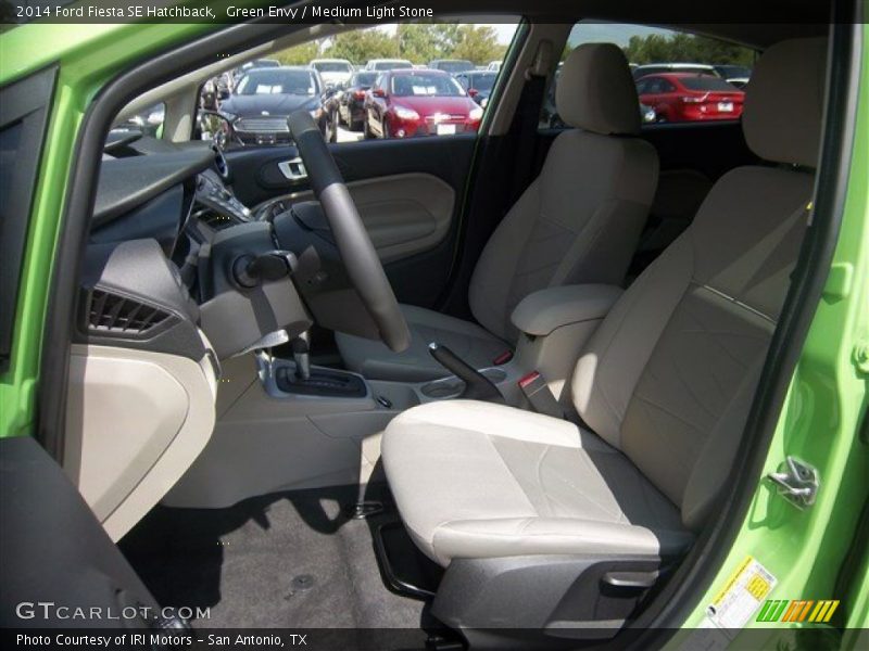 Green Envy / Medium Light Stone 2014 Ford Fiesta SE Hatchback