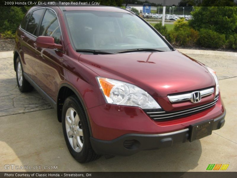 Tango Red Pearl / Gray 2009 Honda CR-V EX-L 4WD