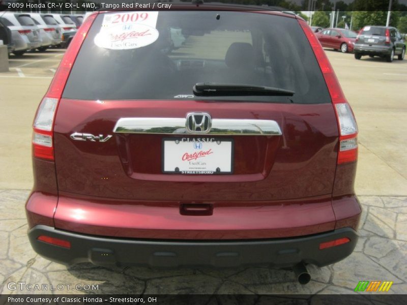 Tango Red Pearl / Gray 2009 Honda CR-V EX-L 4WD