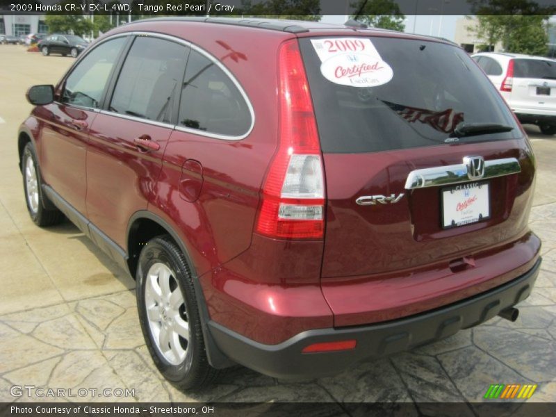 Tango Red Pearl / Gray 2009 Honda CR-V EX-L 4WD