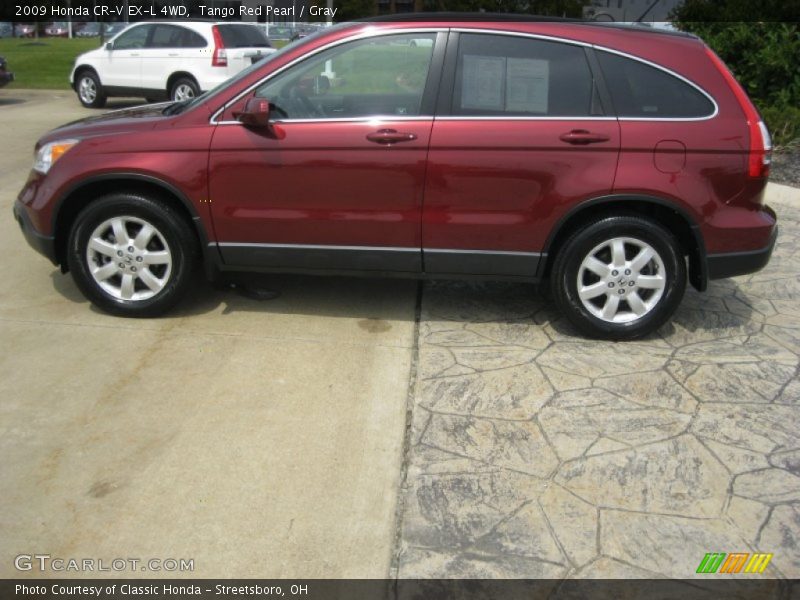 Tango Red Pearl / Gray 2009 Honda CR-V EX-L 4WD