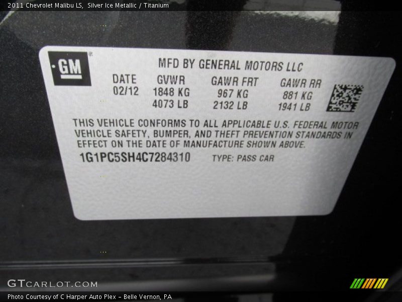 Silver Ice Metallic / Titanium 2011 Chevrolet Malibu LS