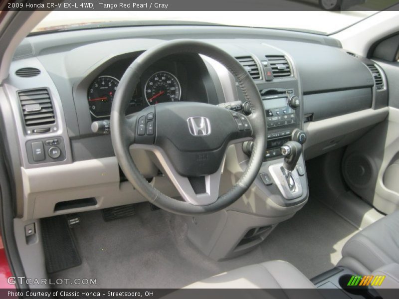 Tango Red Pearl / Gray 2009 Honda CR-V EX-L 4WD