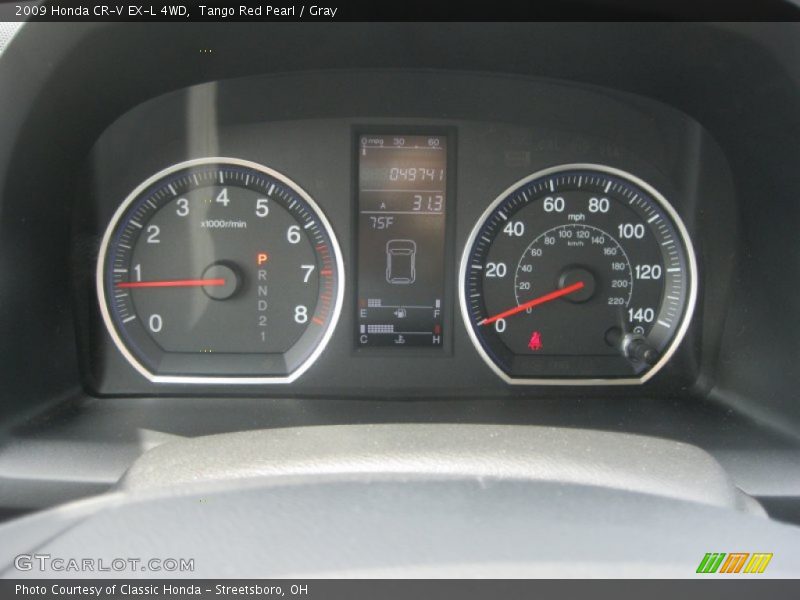 Tango Red Pearl / Gray 2009 Honda CR-V EX-L 4WD