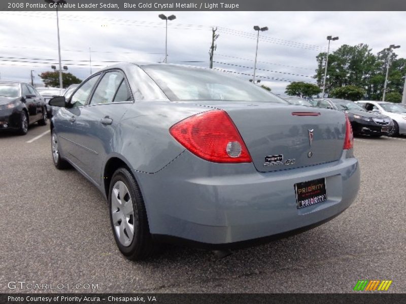 Blue Gold Crystal Metallic / Light Taupe 2008 Pontiac G6 Value Leader Sedan