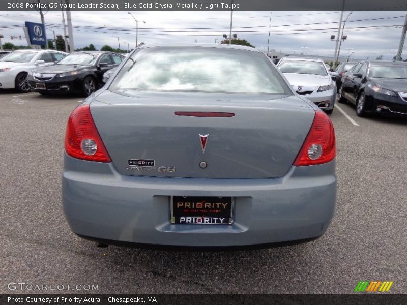 Blue Gold Crystal Metallic / Light Taupe 2008 Pontiac G6 Value Leader Sedan