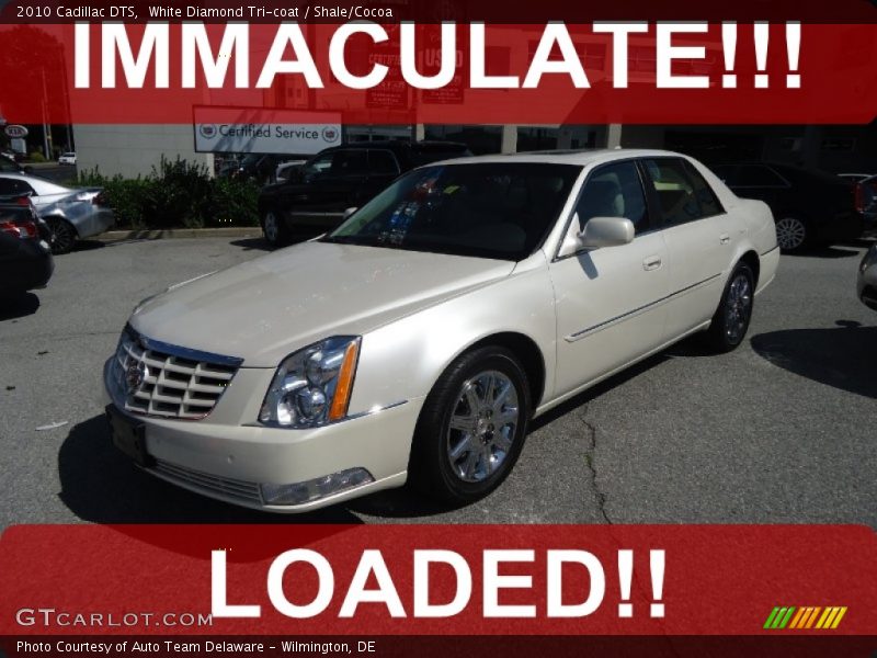 White Diamond Tri-coat / Shale/Cocoa 2010 Cadillac DTS