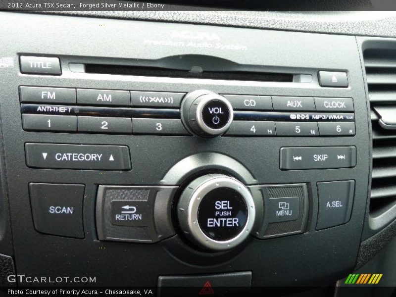 Forged Silver Metallic / Ebony 2012 Acura TSX Sedan