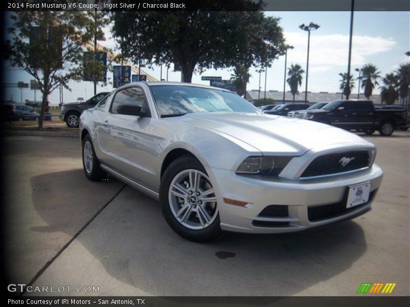 Ingot Silver / Charcoal Black 2014 Ford Mustang V6 Coupe