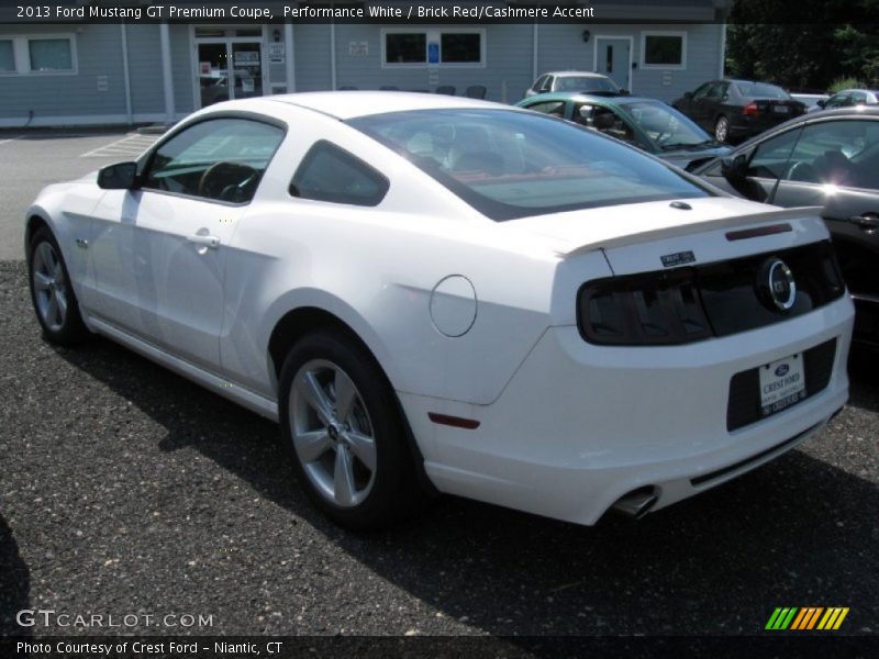 Performance White / Brick Red/Cashmere Accent 2013 Ford Mustang GT Premium Coupe