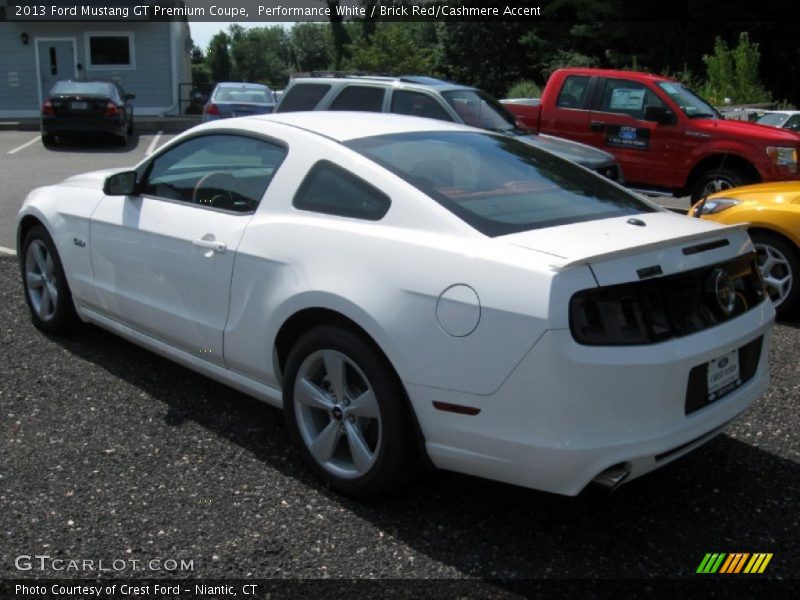 Performance White / Brick Red/Cashmere Accent 2013 Ford Mustang GT Premium Coupe