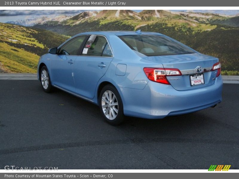 Clearwater Blue Metallic / Light Gray 2013 Toyota Camry Hybrid XLE