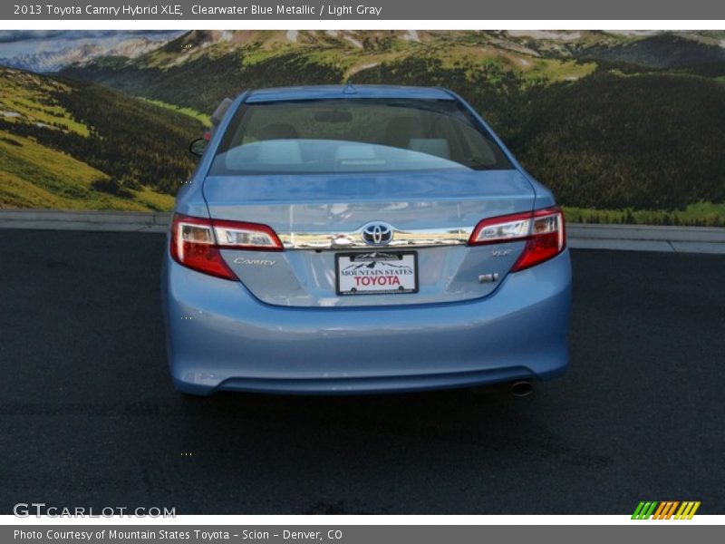 Clearwater Blue Metallic / Light Gray 2013 Toyota Camry Hybrid XLE