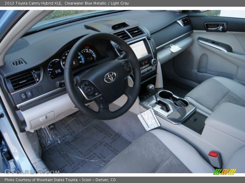Clearwater Blue Metallic / Light Gray 2013 Toyota Camry Hybrid XLE