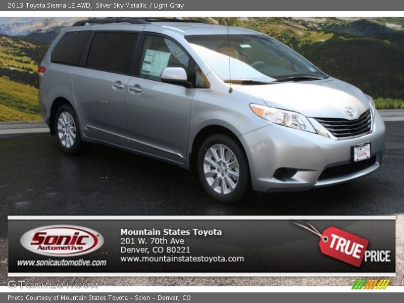 Silver Sky Metallic / Light Gray 2013 Toyota Sienna LE AWD