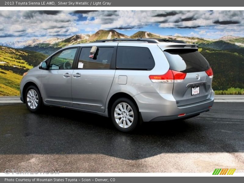 Silver Sky Metallic / Light Gray 2013 Toyota Sienna LE AWD