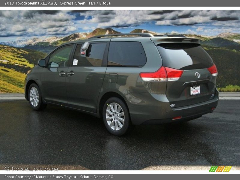 Cypress Green Pearl / Bisque 2013 Toyota Sienna XLE AWD