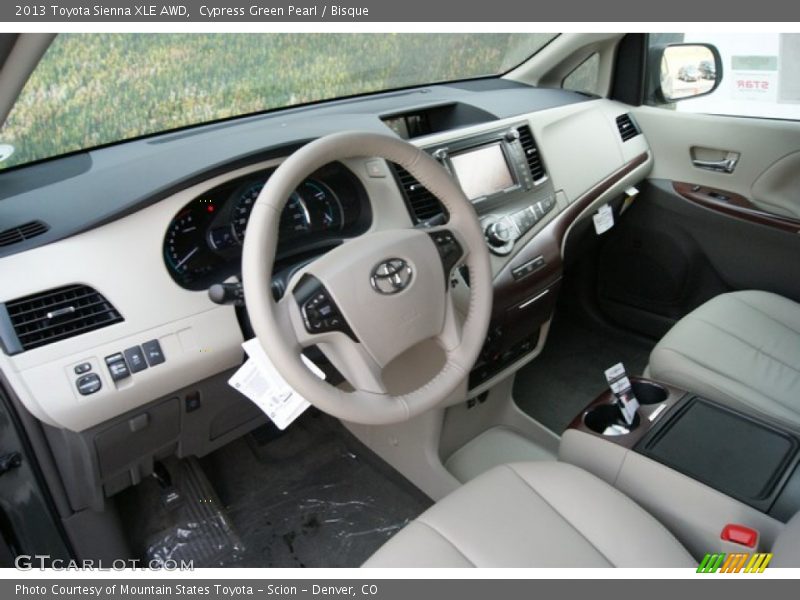 Cypress Green Pearl / Bisque 2013 Toyota Sienna XLE AWD