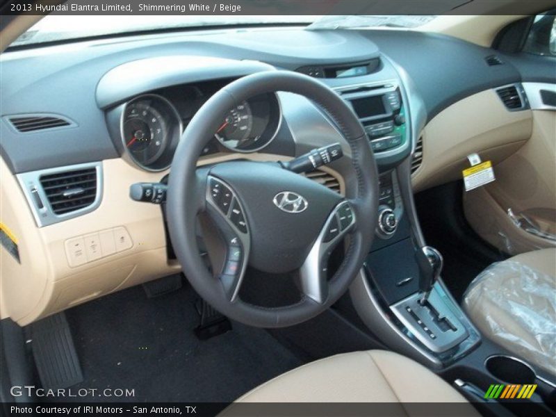 Shimmering White / Beige 2013 Hyundai Elantra Limited
