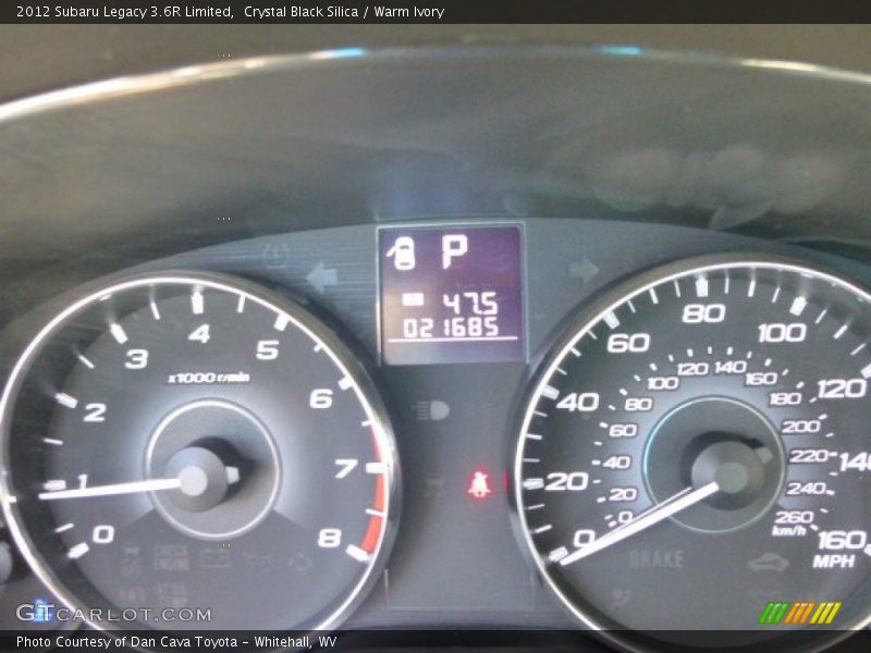 Crystal Black Silica / Warm Ivory 2012 Subaru Legacy 3.6R Limited