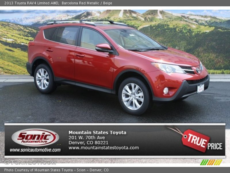 Barcelona Red Metallic / Beige 2013 Toyota RAV4 Limited AWD