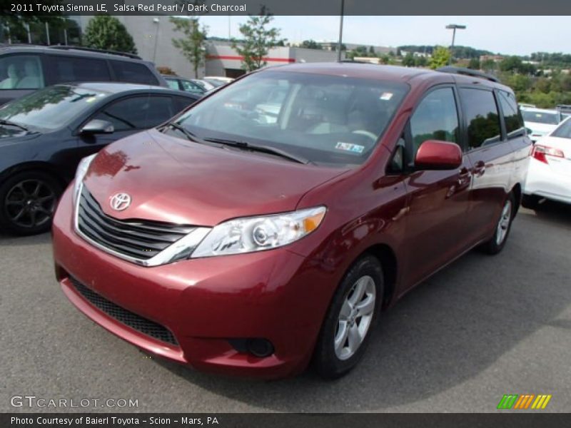 Salsa Red Pearl / Dark Charcoal 2011 Toyota Sienna LE