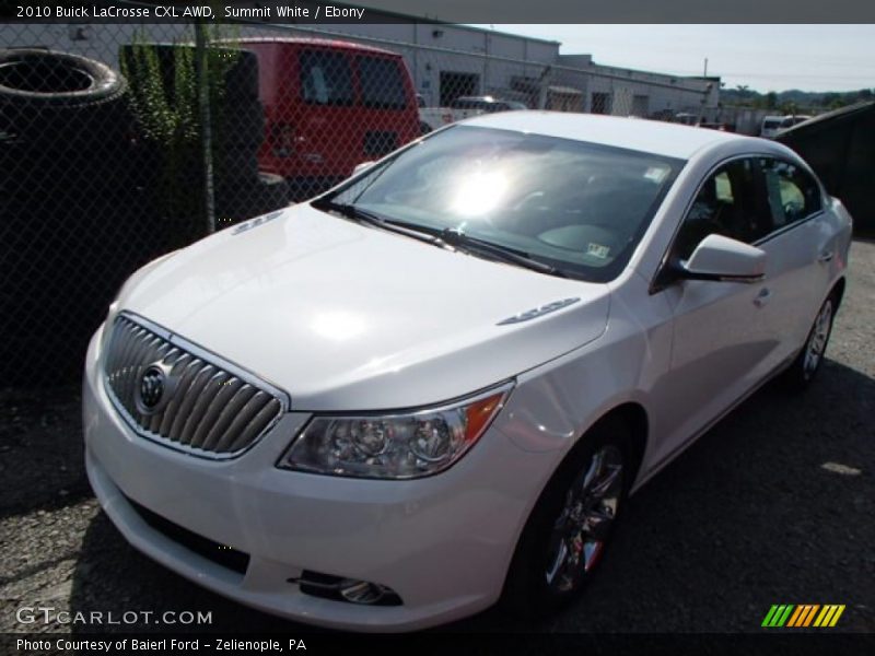 Summit White / Ebony 2010 Buick LaCrosse CXL AWD