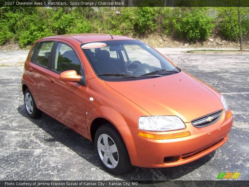 Spicy Orange / Charcoal Black 2007 Chevrolet Aveo 5 Hatchback