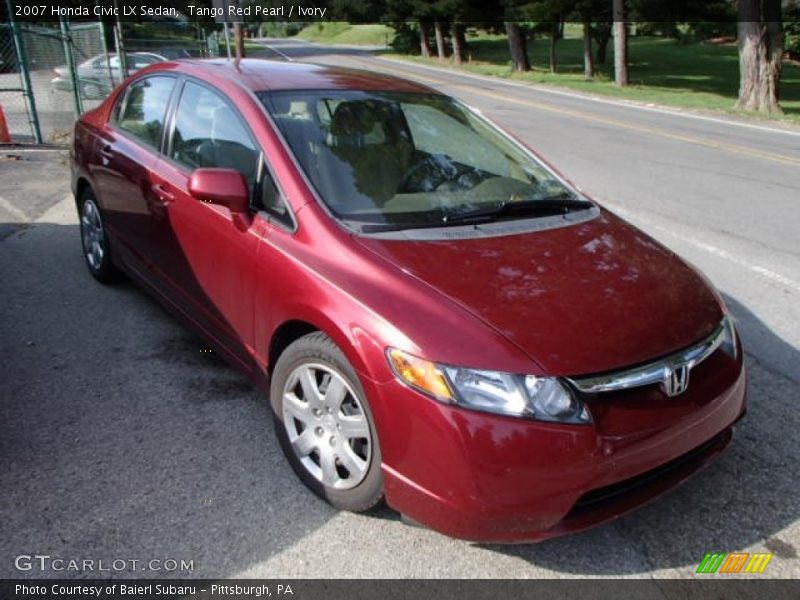 Tango Red Pearl / Ivory 2007 Honda Civic LX Sedan