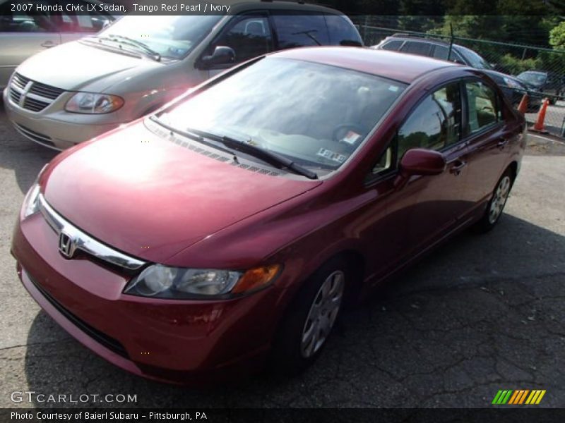 Tango Red Pearl / Ivory 2007 Honda Civic LX Sedan