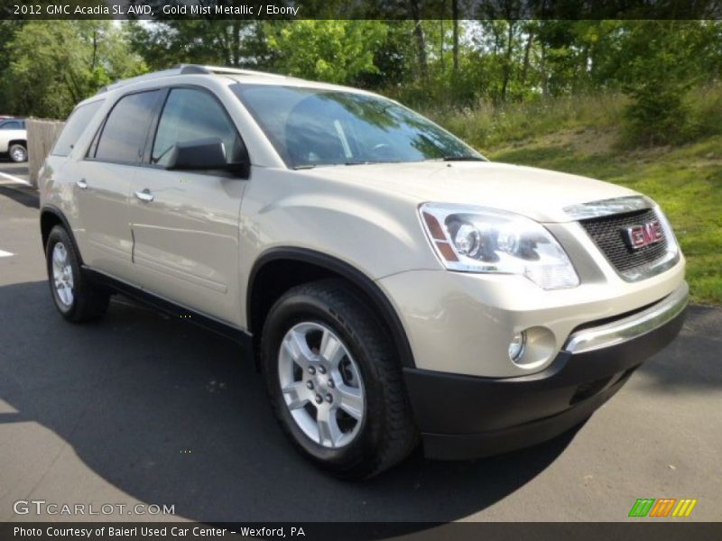 Gold Mist Metallic / Ebony 2012 GMC Acadia SL AWD